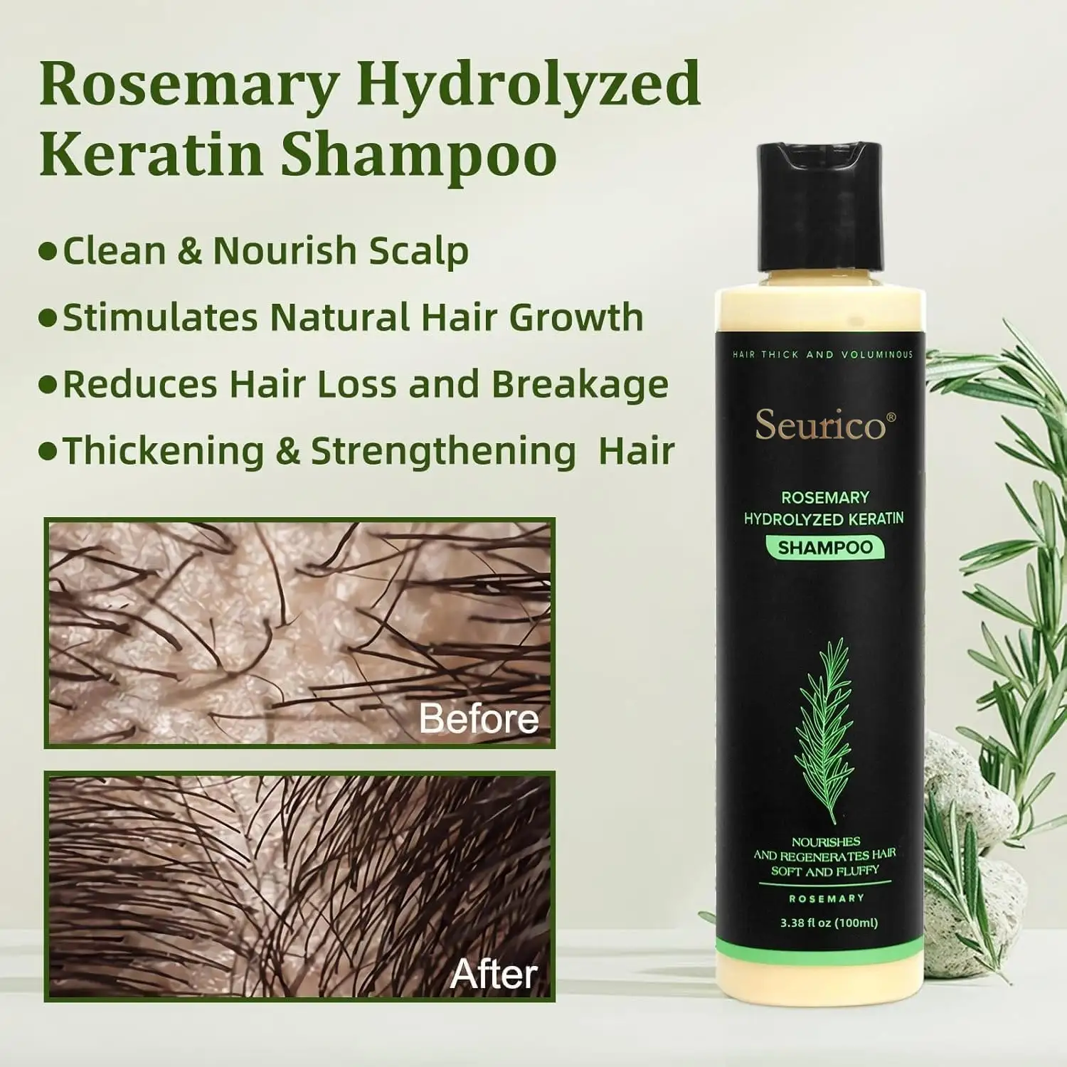 Seurico Organic Rosemary Hair Growth Shampoo & Hair Conditioner